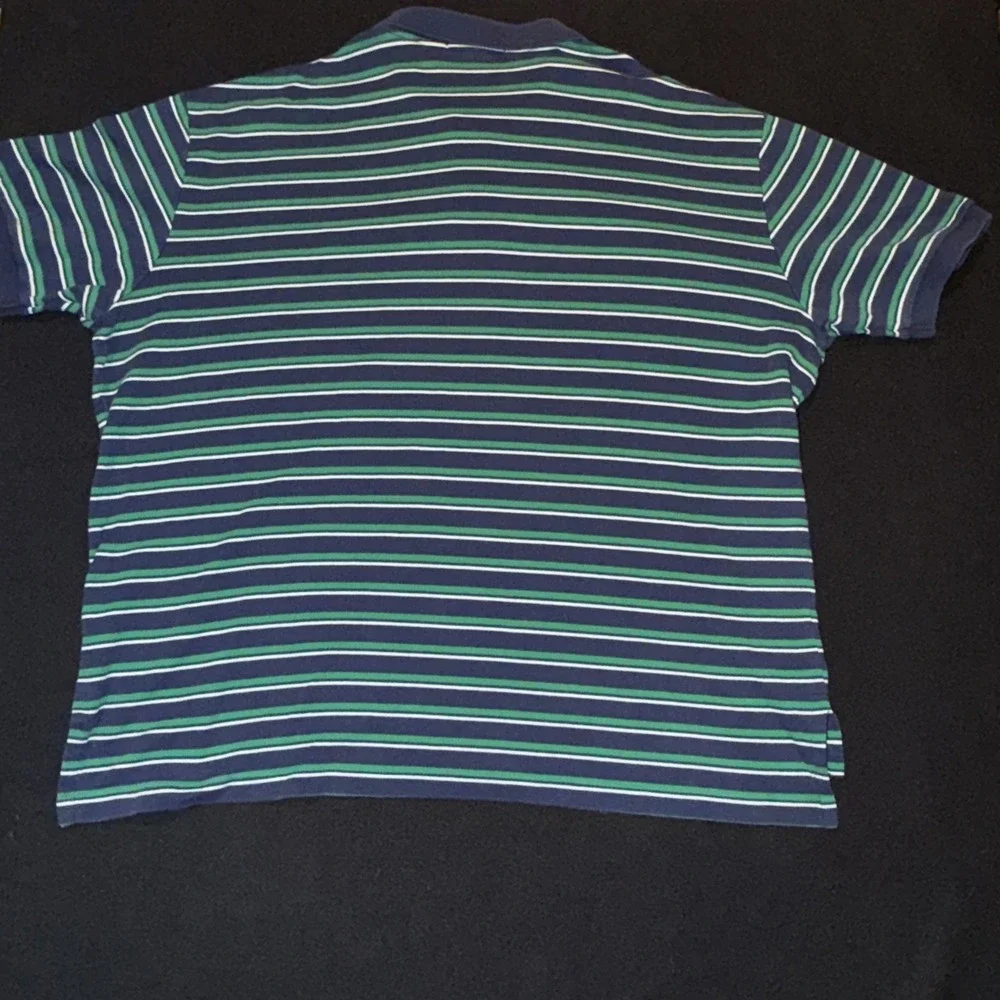 Ralph Lauren Polo Blue Green Striped Golf Yellow Pony Mens XXL